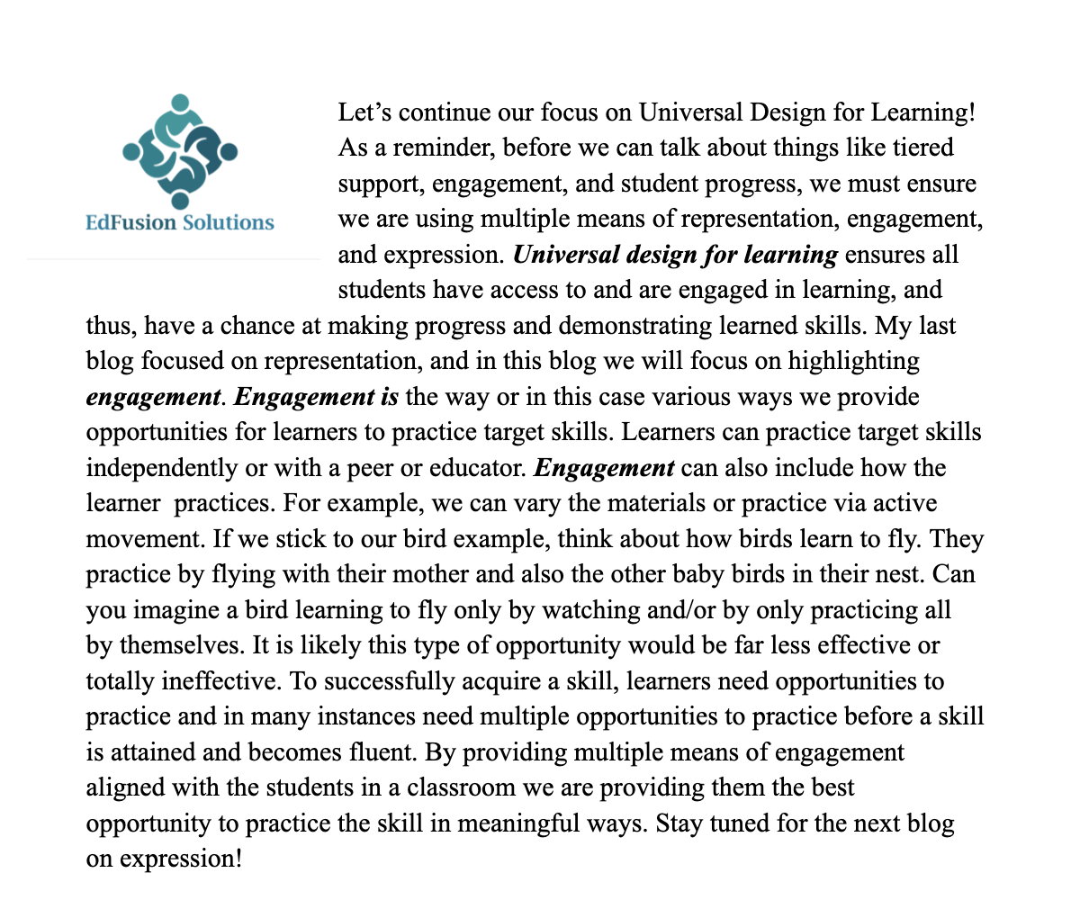 Universal Design for Learning: Engagement